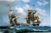 Seascape, boats, ships and warships. 60 unknow artist
